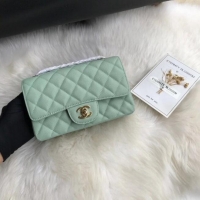Market Sells Chanel mini flap bag Grained Calfskin A1116 light green Gold