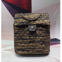 Best Price CHANEL Tweed small Backpack & gold-Tone Metal 69965 black