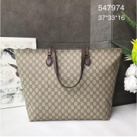 Low Cost Gucci GG Supreme canvas medium tote bag 547974 brown