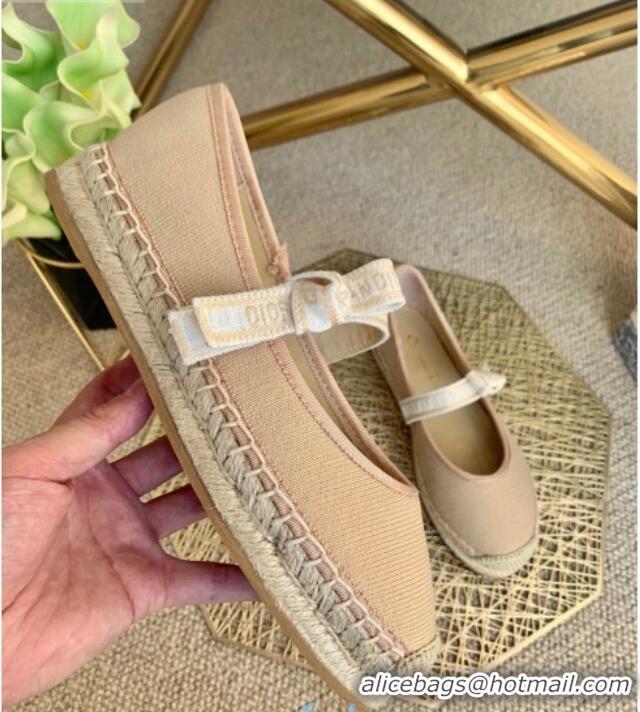 Well Crafted Dior J'Adior Espadrilles in Nude Cotton Ribbon with Bow 022607