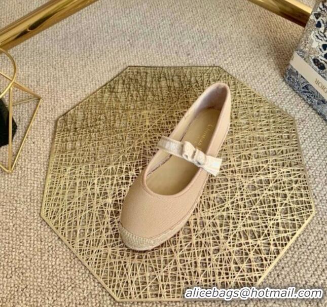 Well Crafted Dior J'Adior Espadrilles in Nude Cotton Ribbon with Bow 022607