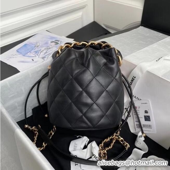 Buy Inexpensive Chanel Mini Lambskin Tote Bag AS2390 Black