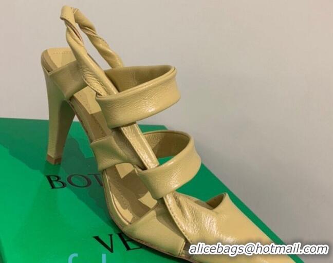 Reasonable Price Bottega Veneta Lambskin Twisted Straps Point Sandals 85mm Heel Yellow 080635