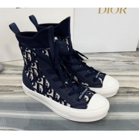 Discount Dior Walk'n'Dior Boot Sneakers in Navy Blue Oblique Knit 121811
