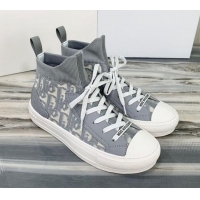 Good Product Dior Walk'n'Dior High Top Sneakers in Grey Oblique Knit 121812