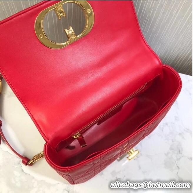 Traditional Discount Dior SMALL DIOR CARO BAG Soft Cannage Calfskin M9241 red