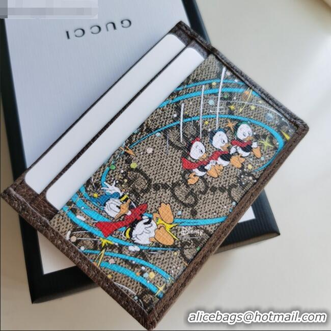 Elegant Grade Gucci x Disney Donald Duck GG Canvas Card Case ‎647942 Beige/Blue 2020