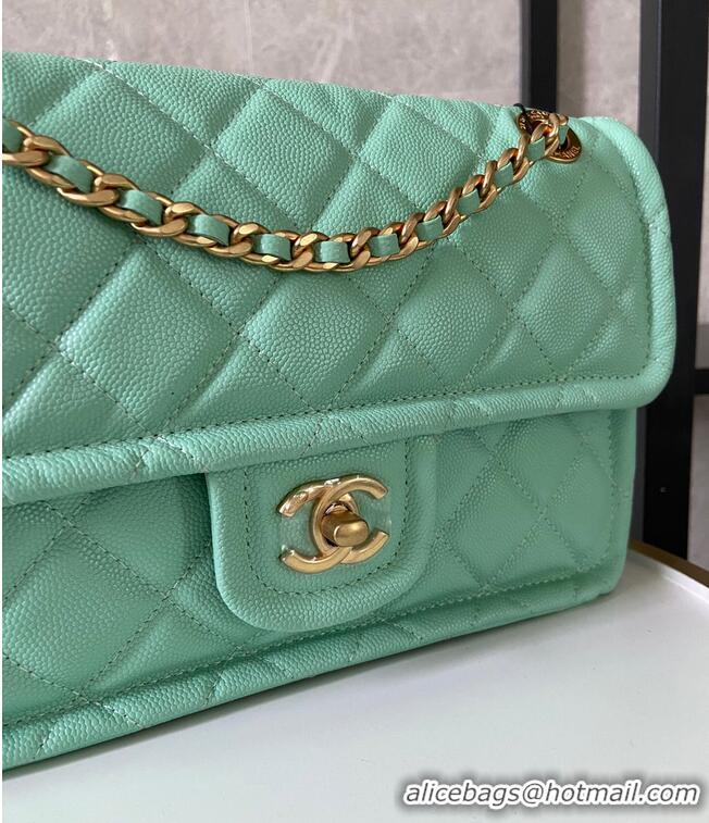 Luxury Classic Chanel flap bag Grained Calfskin AS2357 light green