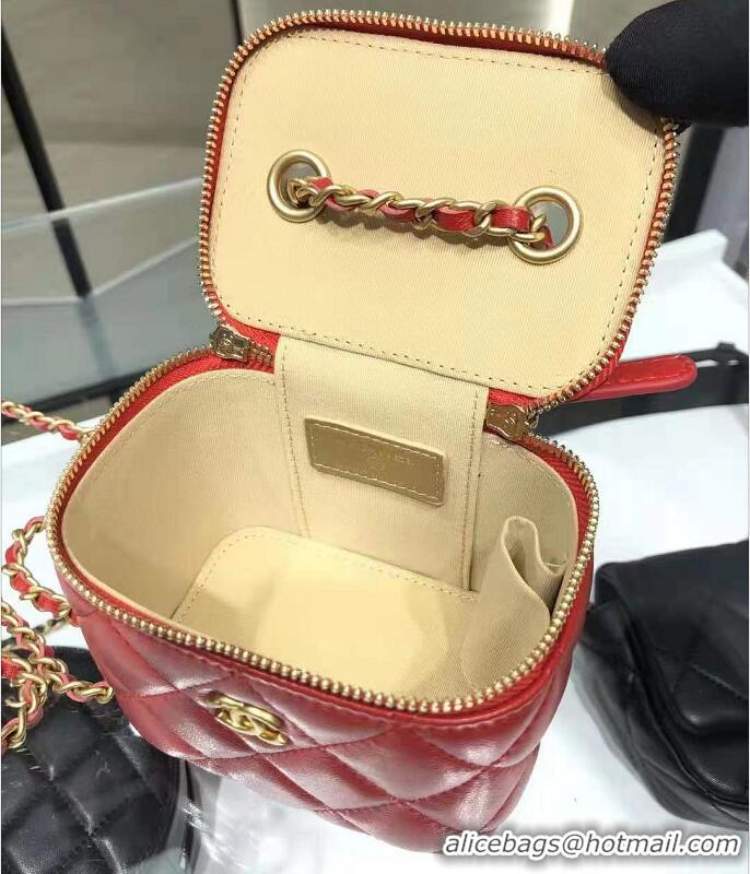 Best Design Chanel Small Vanity With Chain AP2119 Red