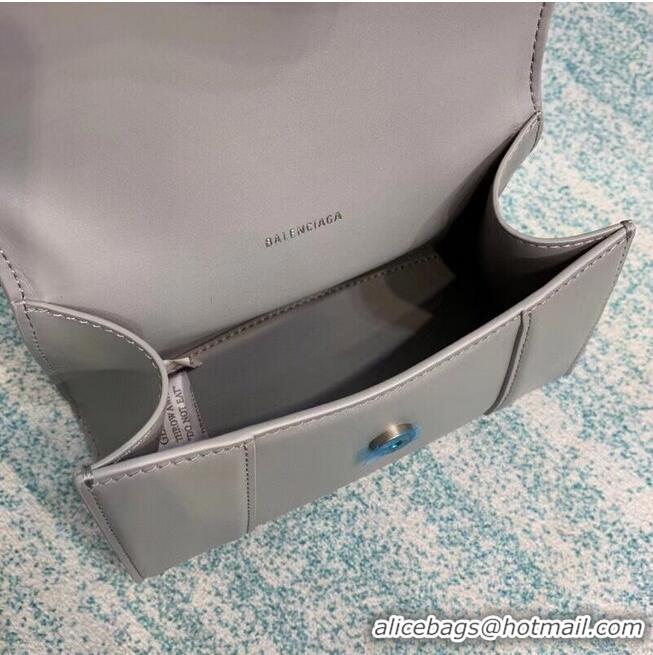 Buy Inexpensive Balenciaga Hourglass XS Top Handle Bag shiny box calfskin 28331 grey