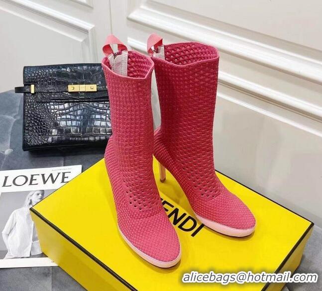 Trendy Design Fendi Reflections Woven Lace Ankle Boots 040117 Pink 2021