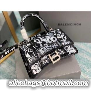 Super Quality Balenciaga Hourglass XS Top Handle Bag 28331S Black & White