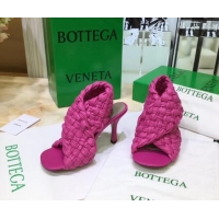 Top Quality Bottega Veneta BV Board Sandals in ntrecciato Nappa leather 9cm Heel 081161 Rosy