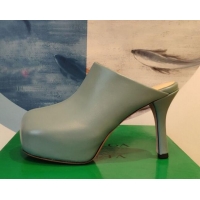 Unique Style Bottega Veneta The Bold Nappa Leather High Heel Platform Mules 120219 Water Green