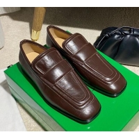New Design Bottega Veneta Loafers in White Crocodile Calfskin 121909 Brown