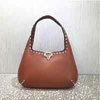 Good Product VALENTINO Origianl leather shoulder bag 20077 brown