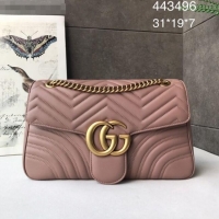 Low Price Gucci GG Marmont Medium Matelassé Shoulder Bag 443496 Nude 2021