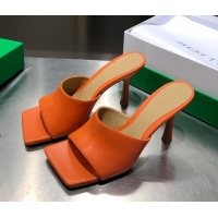 Discount Design Bottega Veneta Stretch Calfskin Heel Sandals 9cm 010732 Orange