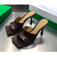 Top Quality Bottega Veneta Stretch Calfskin Heel Sandals 9cm 010732 Brown