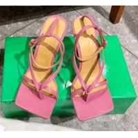 Most Popular Bottega Veneta Stretch Lambskin Strap Sandals 9cm 107106 Light Pink