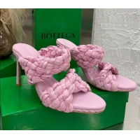 New Style Bottega Veneta The Curve Raffia Heel Sandals 9.5cm 030910 Blossom Pink