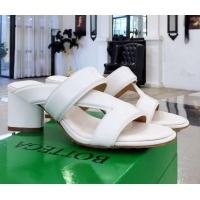 Unique Style Bottega Veneta Band Calfskin Heel 5cm Sandals 033138 White