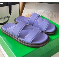 Low Cost Bottega Veneta Band Cross Flat Sandals 040748 Purple
