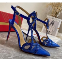 Well Crafted Christian Louboutin Crystal Mesh Pumps 030830 Royal Blue