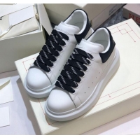 Purchase Alexander Mcqueen White Silky Calfskin Sneakers with Bi-color Laces Black 012726