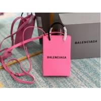Inexpensive Balenciaga Original Leather Mini Shopper Bag B152865 pink&black