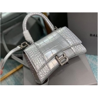 Best Price Balenciaga Hourglass XS Top Handle Bag 28331S silver