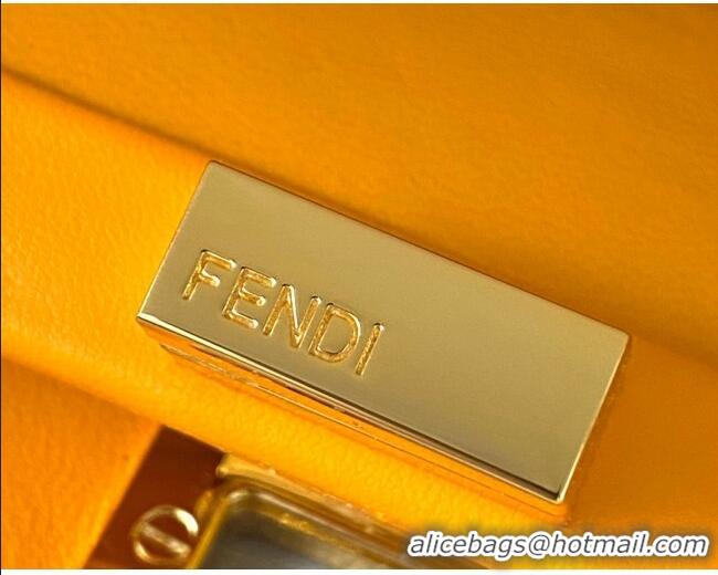 Trendy Design Fendi Peekaboo Iconic Mini Bag in FD2215 Orange Lambskin 2021