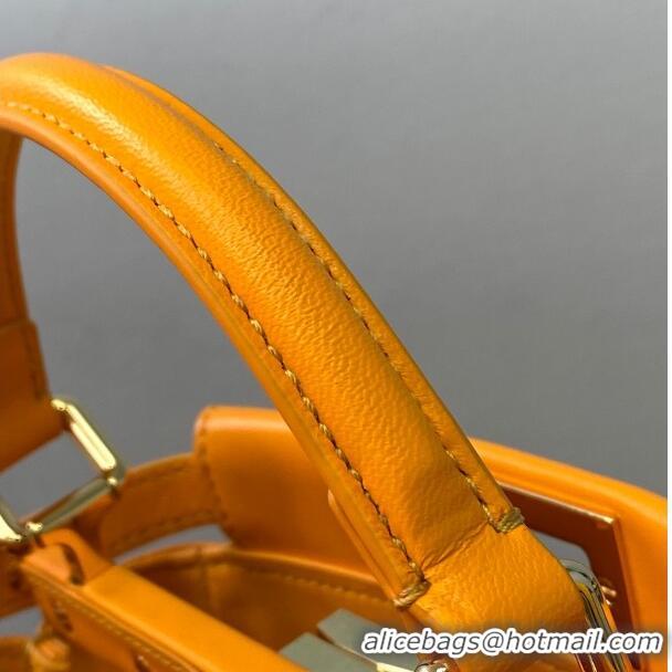 Trendy Design Fendi Peekaboo Iconic Mini Bag in FD2215 Orange Lambskin 2021