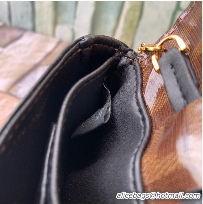 Popular Style FENDI NANO BAGUETTE CHARM Nappa Original Leather Bag 7AR844 Brown