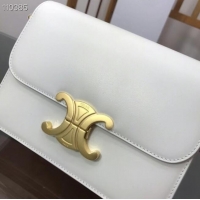 Top Quality Celine TEEN TRIOMPHE BAG IN SHINY CALFSKIN MINERAL 188423 White