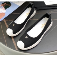 Best Luxury Chanel Canvas Flat Loafers Shoes Black 2021