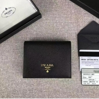 Famous Brand Prada Saffiano Leather Wallet 2MH523 Black