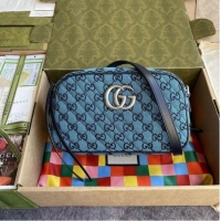 Good Product Gucci GG Marmont Multicolor small shoulder bag 447632 Blue