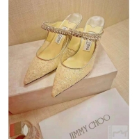 Jimmy Choo Bing 100 Glitter Tulle Mules With Crystal Strap JC21046 2021