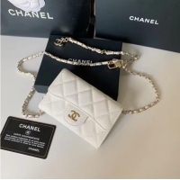 Famous Brand Chanel Original Grained Calfskin Pocket 81081 White