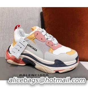 Well Crafted Balenciaga Triple S Sneakers 051023 White/Yellow 2021