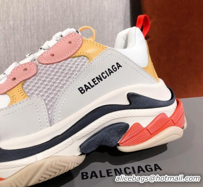 Well Crafted Balenciaga Triple S Sneakers 051023 White/Yellow 2021