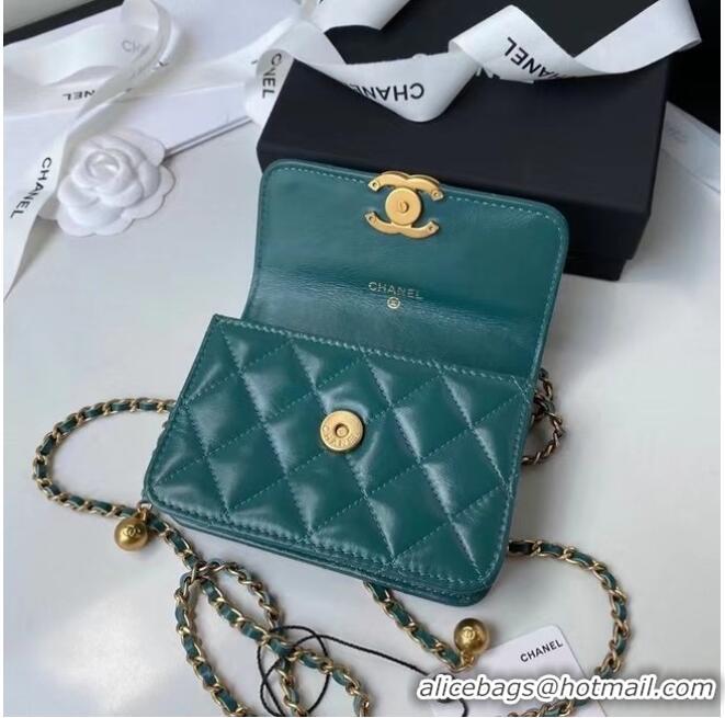 Top Quality CHANEL mini wallet on chain AP2290 green