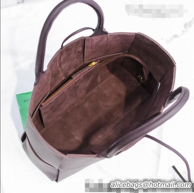 Top Design Bottega Veneta Arco Tote Bag in Maxi-Woven Lambskin 609175 Grape Purple 2021
