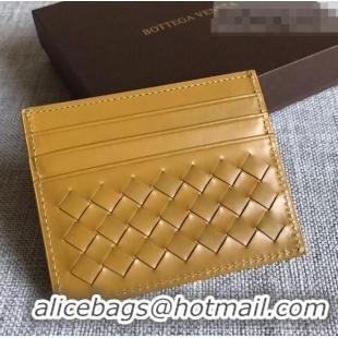 Affordable Price Bottega Veneta Woven Credit Card Case/Holder BV2151 Yellow 2021