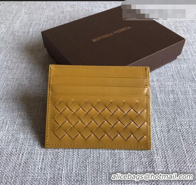 Affordable Price Bottega Veneta Woven Credit Card Case/Holder BV2151 Yellow 2021
