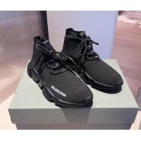 Best Product Balenciaga Speed Knit Sock Lace-up Boot Sneaker 051007 Black 2021