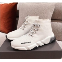 Most Popular Balenciaga Speed Knit Sock Boot Sneaker 051009 White 2021
