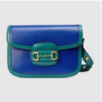 Luxury Cheap Gucci Horsebit 1955 small shoulder bag 602204 Blue