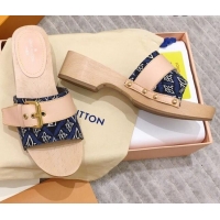 Best Price Louis Vuitton Cottage Since 1854 Wood Sandals 050741 Blue 2021
